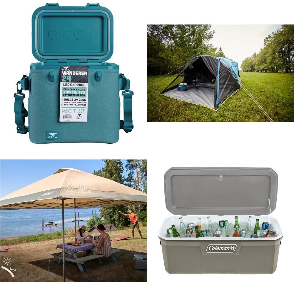 Sold at Auction: Tackle Box, Coleman Thermos, Ozark Trail Tent